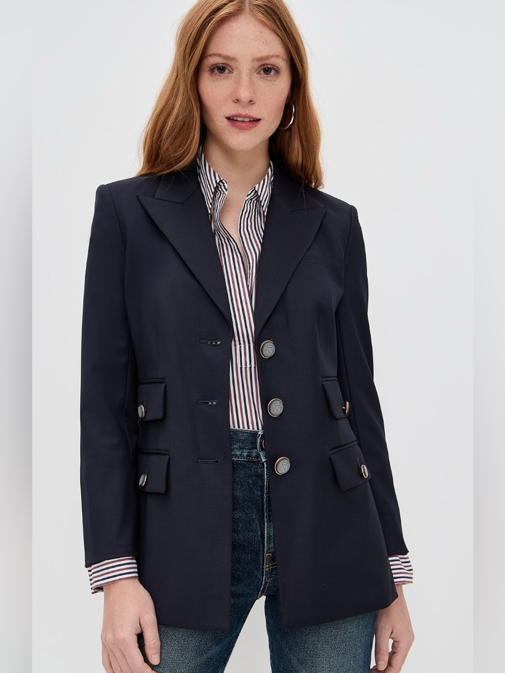 Veronica Beard Nalani Dickey wool blend jacket blazer navy NWT